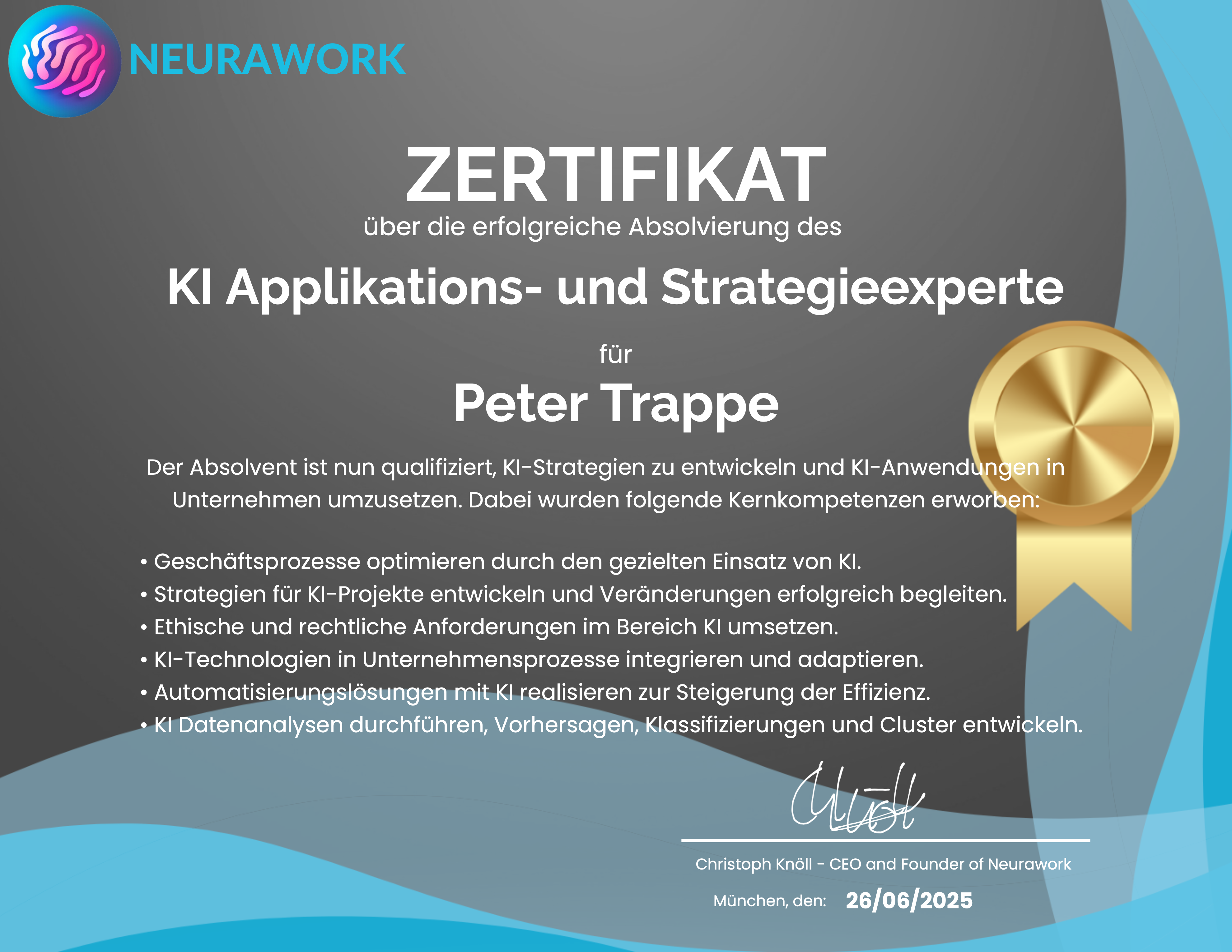 Neurawork Zertifizierung - KI-Applikations- und Strategieexperte